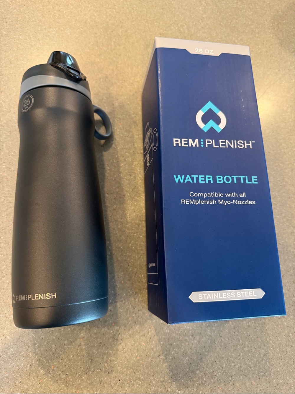 Stainless Steel Black Water Bottle - 26 oz